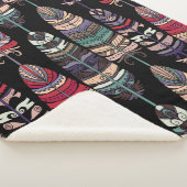 Couverture Sherpa Motif sans couture avec plumes d'oiseaux. L'art tr (3/4)