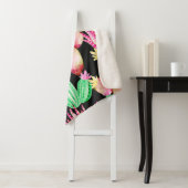 Couverture Sherpa Motif sans couture avec succulents. Aquarelle cact (En situation)