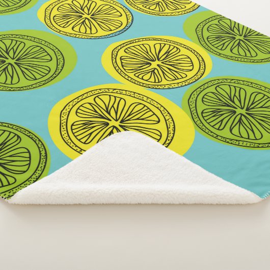 Couverture Sherpa Motif sans couture avec tranches de citron. illust (3/4)