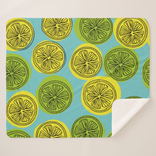 Couverture Sherpa Motif sans couture avec tranches de citron. illust (Devant (Horizontal))