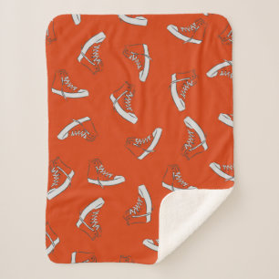 Couverture Sherpa Motif sans couture basket sur arrière - plan rouge