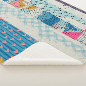 Couverture Sherpa Motif sans couture, carreaux patchwork.  (3/4)