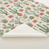 Couverture Sherpa Motif sans couture de cactus de désert succulent (3/4)