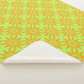 Couverture Sherpa Motif sans couture de fleurs vertes orange (3/4)
