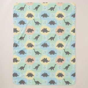 Couverture Sherpa Motif sans couture de silhouette de dinosaure préh