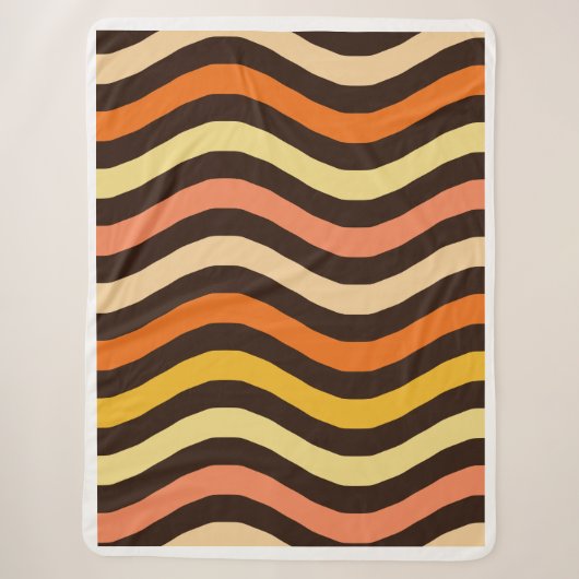 Couverture Sherpa Motif sans couture de vagues rétro funky (Devant)