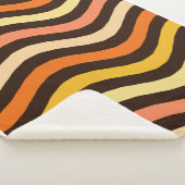 Couverture Sherpa Motif sans couture de vagues rétro funky (3/4)