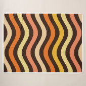 Couverture Sherpa Motif sans couture de vagues rétro funky (Devant (Horizontal))