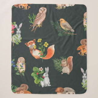 Couverture Sherpa Motif sans couture dessiné à la main avec aquarell