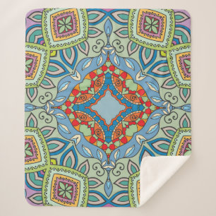 Couverture Sherpa Motif sans couture dessinée à la main. Coloré a