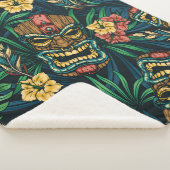 Couverture Sherpa Motif sans couture Hawaiian tropical avec t (3/4)