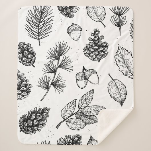 Couverture Sherpa Motif sans couture. Illustrations vintages dessiné (Devant)