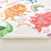 Couverture Sherpa Motif sans couture représentant des dinosaures col (3/4)