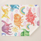 Couverture Sherpa Motif sans couture représentant des dinosaures col (Devant (Horizontal))