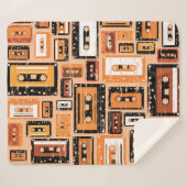 Couverture Sherpa Motif sans couture rétro (Devant (Horizontal))