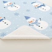 Couverture Sherpa Motif sans couture Snowman, arrière - plan d'hiver (3/4)
