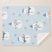 Couverture Sherpa Motif sans couture Snowman, arrière - plan d'hiver (Devant (Horizontal))