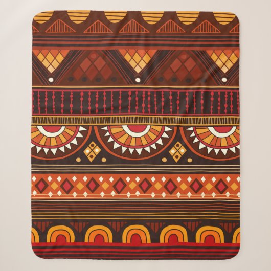 Couverture Sherpa Motif sans couture tribale. (Devant)