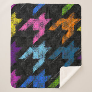 Couverture Sherpa Motif sans dent de Hounds. Imitation d'un texte