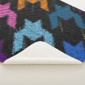 Couverture Sherpa Motif sans dent de Hounds. Imitation d'un texte (3/4)