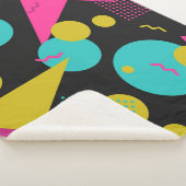 Couverture Sherpa motif sans soudure géométrique des années 80 avec  (3/4)