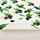 Couverture Sherpa Motif sans soudure Gouache avec branche d'olivier, (3/4)