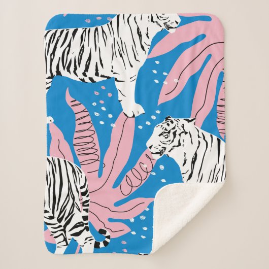 Couverture Sherpa Motif sans soudure tigre, arrière - plan animal sa (Devant)