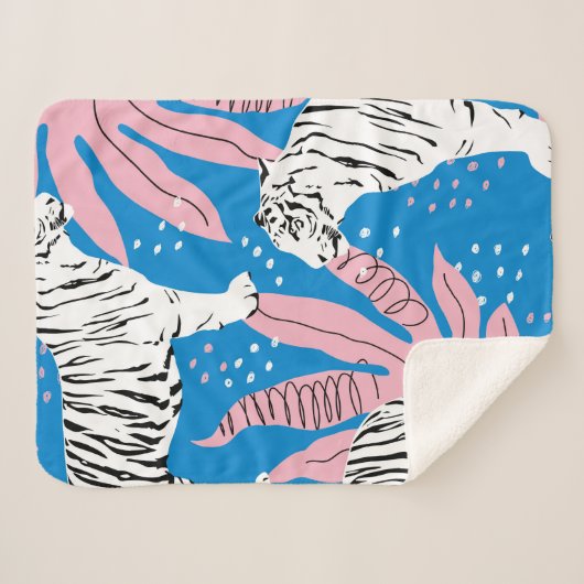 Couverture Sherpa Motif sans soudure tigre, arrière - plan animal sa (Devant (Horizontal))