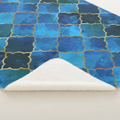 Couverture Sherpa Motif Sapphire Gemstone & Gold Marocain Carrelage (3/4)