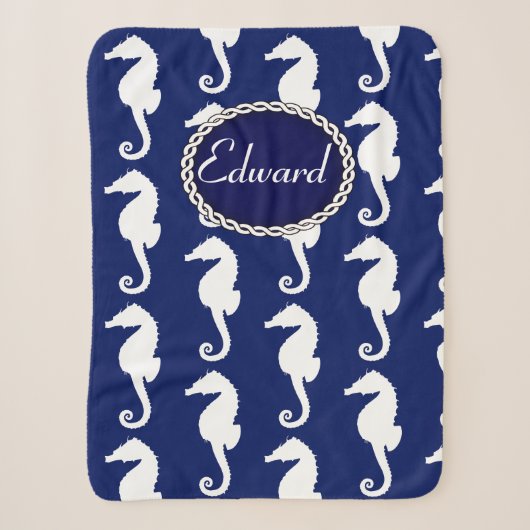 Couverture Sherpa Motif Seahorse (Devant)