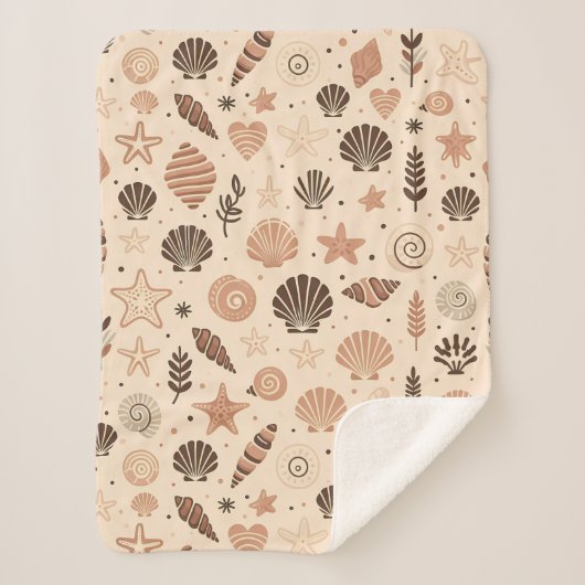 Couverture Sherpa Motif Seashell (Devant)