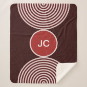Couverture Sherpa Motif Sherpa Blanket au monogramme minimal rouge (Devant)