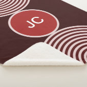 Couverture Sherpa Motif Sherpa Blanket au monogramme minimal rouge (3/4)