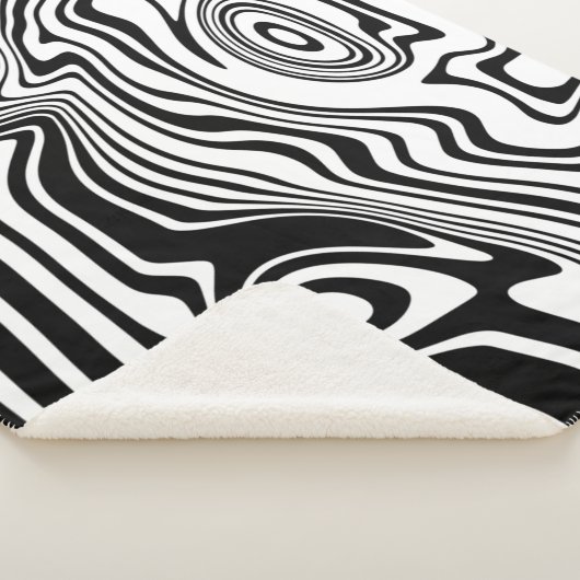 Couverture Sherpa Motif Sherpa Blanket en noir et blanc (3/4)