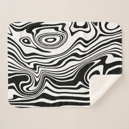 Couverture Sherpa Motif Sherpa Blanket en noir et blanc (Devant (Horizontal))