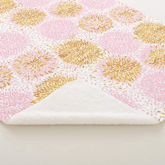 Couverture Sherpa Motif Sherpa Blanket Pom Pom Or & Rose (3/4)
