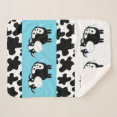 Couverture Sherpa Motif Sherpa Blanket Vache Laitière Bleue (Devant (Horizontal))