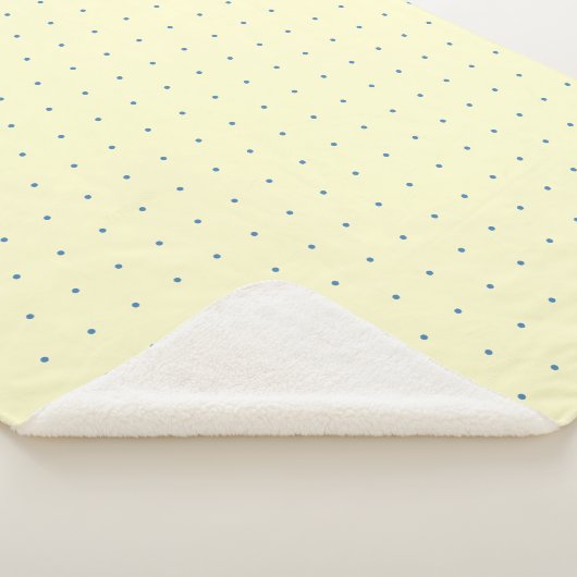 Couverture Sherpa Motif simple crème et bleu clair Polka (3/4)