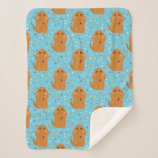 Couverture Sherpa Motif Snuffleupagus Blue Stars & Dots (Devant)