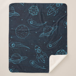 Couverture Sherpa Motif spatial