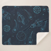 Couverture Sherpa Motif spatial (Devant (Horizontal))