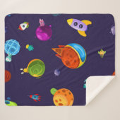 Couverture Sherpa Motif spatial (Devant (Horizontal))