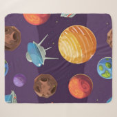 Couverture Sherpa Motif spatial (Devant (Horizontal))