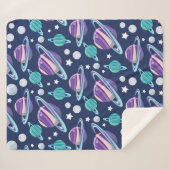 Couverture Sherpa Motif spatial, Planètes, Étoiles, Galaxie, Cosmos (Devant (Horizontal))