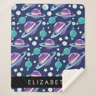 Couverture Sherpa Motif spatial, Planètes, Étoiles, Galaxie, Votre n