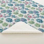 Couverture Sherpa Motif Succulent (3/4)