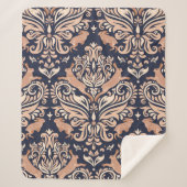 Couverture Sherpa Motif symétrique sans couture dans le style Damask (Devant)