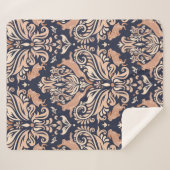 Couverture Sherpa Motif symétrique sans couture dans le style Damask (Devant (Horizontal))