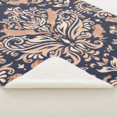 Couverture Sherpa Motif symétrique sans couture dans le style Damask (3/4)
