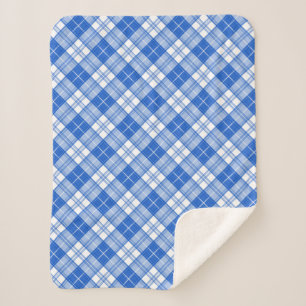 Couverture Sherpa Motif Tartan Brun Blanc yxm0uat9